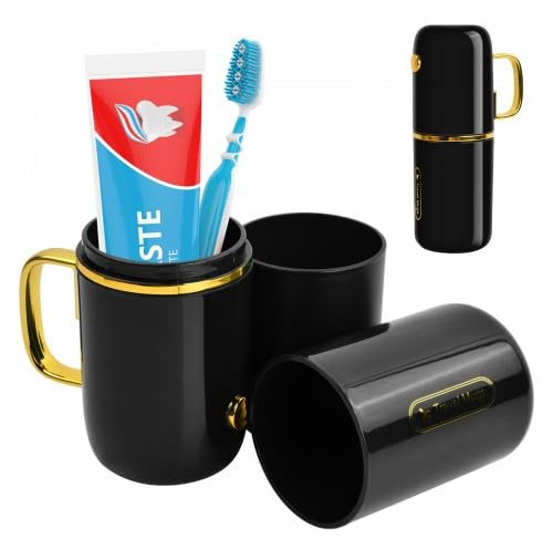 Etui Brosse A Dent Protege Brosse A Dent Porte Brosse à Dents pour Le Camping, Les Voyages Et La Maison (Noir)