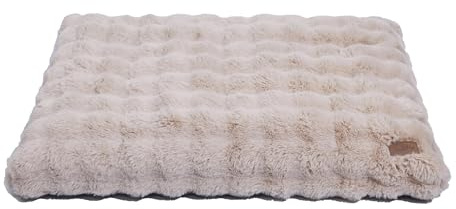 BingoPaw Panier Chien Grande Taille: 105x70x12cm Coussin Chien XL Déhoussable et Lavable en Machine, Tapis Matelas Lit Confortable, Tissu Peluche Doux, Beige