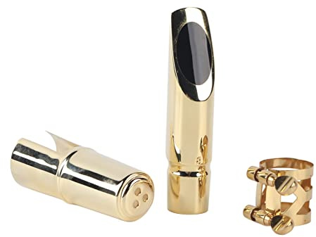 Cocoarm Saxo Boquilla Alto Saxofón Boquilla Jazz Saxofón de Metal Material de Metal Premium para Ritmo Rápido Tono Alto Continuo con 2 Almohadillas Tapa de