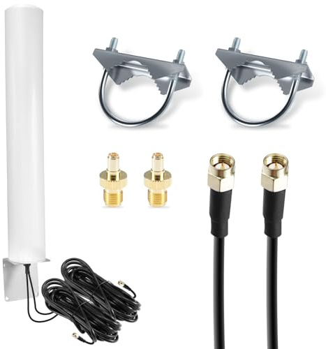 Gbformat 4,5dBi 698-3800MHz Antenna 4G 5G per Esterni 2X2 MimoAntenna LTE 5G NR Cellulare Antenna Esterna Connettore per SMA con TS9/2 × 5M Cavo Coassiale a Bassa Perdita