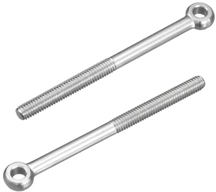 QUARKZMAN 4Pcs Pitons De Levage M6 x 80mm, 304 Acier Inoxydable Boulon À Épaulement Mécanique Anneau De Levage Pitons À Œil Pour Pipeline Gate Valves, Building Steel Pipe Fasteners, Argent