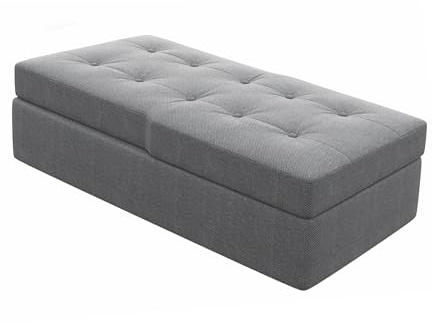 JUMMICO Replacement Storage Chaise Module for L-Shaped Sofa Bed, Grey