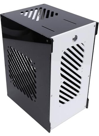 YUEHISY Micro ATX PC-Fodral, 360 Graders öppet Ihåligt Fodral i Liten Form, Akrylchassi, för 2,5 Tums SSD och Inom 180 Mm PCIE-enheter