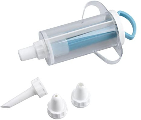 Fackelmann Siringa Decora Dolci Doppia con 4 Bocchette, Plastica, Multicolore, 12 x 9 x 5 cm