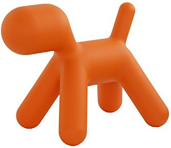 Magis Me Too Tabouret avec Surface Mate en polyéthylène Forme de Chien pour Enfant, Orange, Taille M