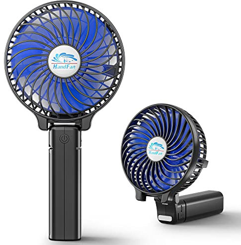 HandFan Ventilatore Portatile Piccolo Ventilatore Elettrico Pieghevole Ventilatore da Tavolo USB Regolatore 3 Velocità Regolabile Ventilatore a Batteria per casa Esterno Viaggi Campeggio