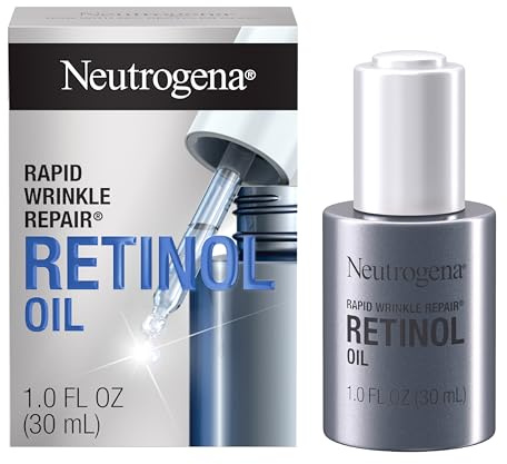Neutrogena Rapid Wrinkle Repair Anti-Wrinkle Retinol Face Serum Oil, Lightweight Anti-Wrinkle Serum To Remove Dark Spots, Deep Wrinkle Treatment with Concentrated Retinol SA, 1.0 fl. oz