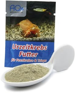 AQ4Aquaristik Futter für Urzeitkrebse (Triops, Feenkrebse, Artemia) -mit Anleitung- Aufzuchtfutter für Nauplien mit Chlorella Algen, pflanzlichen und tierischen Bestandteilen, Mineralstoffen, 5 g