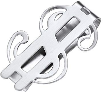 PROSTEEL Herren Edelstahl Personalisiert Geldclip Geldklammer mit Dollar Zeichen Visitenkarte Kreditkarte Geldscheine Brieftasche Halter Weihnachten Jahrestag, Silber