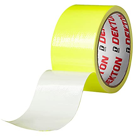 DEKTON DT90861 Fluorescent Yellow 50 mm X 8 m High Vis Cloth Duct Tape
