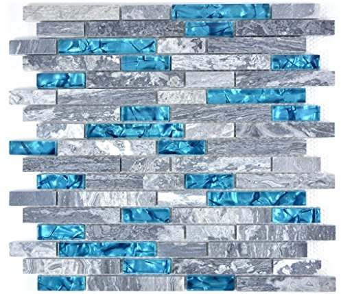 Mosaik glasmosaik grå förenad kristall sten för vägg och dekoration BAD WC dusch kök filt flicka matta platta