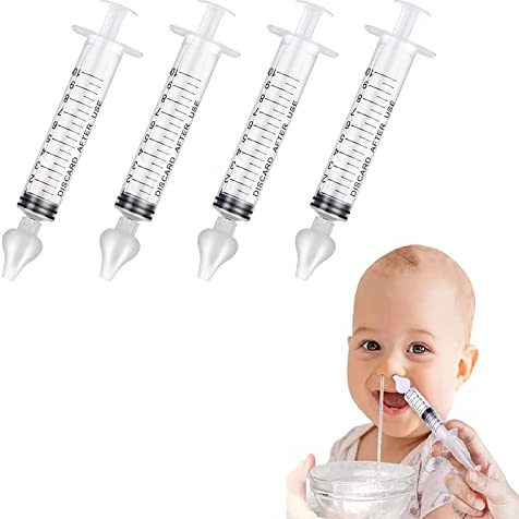 Baby Nasal Aspirator,4PCS Nasal Irrigator,Reusable Silicone Nasal Suction Tip,Portable Nasal Irrigator