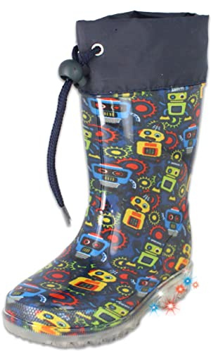 Beck Blinking Robots 4000, Botas de Goma, Niños, Azul Oscuro, 32 EU