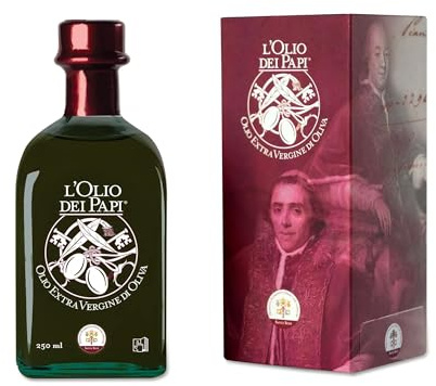 L'Olio dei Papi 100% Italian Extra Virgin Olive Oil cold extracted produced from the centuries-old olive groves of the ancient lands of the Popes 0,25 LT (gift box)