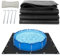 Roadtime Pool Bodenplane, 120 g/m² Verdickt Quadratische Poolunterlage mit 4 Haken und 20m Nylonschnur, Poolunterlage mit Löchern, wasserdichte und reißfeste Plane (4 * 4m,Schwarz)