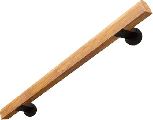 LQSYBHD Pasamanos para Escaleras de Madera En Pared de 3,3 Pies/100 Cm,Antideslizante Barandilla para Interior y Exterior,Baranda de Soporte para Terrazas Casa Jardín Corredor Lofts Guardería