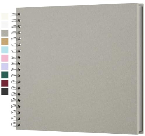 Yopih Scrapbook Album 25.5x25.5 cm Acid-Free Kraft Paper 20 Sheets 40 Pages | DIY Memory Books, Wedding Guest Book, Family Photos Albums, Gift for Birthday, Anniversary Keepsake, Travel Journal