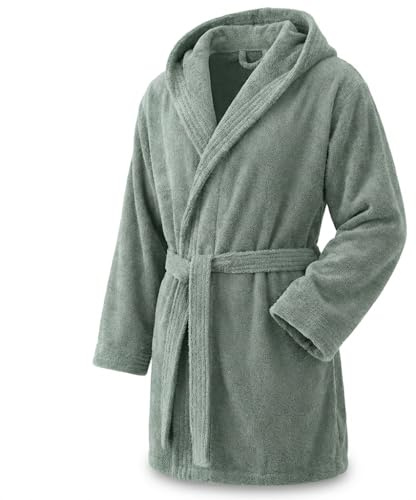 Top Towel Elegant - Badrock för kvinnor och män i 100% bomull, 500 g/m² - val med huva eller utan huva - mjuk och absorberande för dusch, spa och pool, Vattengrön, XXL