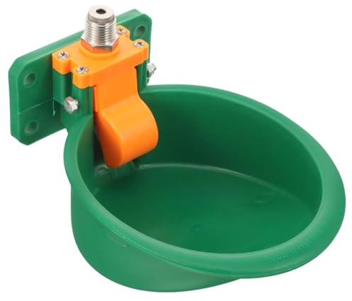 PENIKOKO Bebedero Automático para Vacas y Cerdos de Plástico Verde Superficie Lisa, Tazón Redondo para Agua Potable en Granjas, Dispensador y Cómodo
