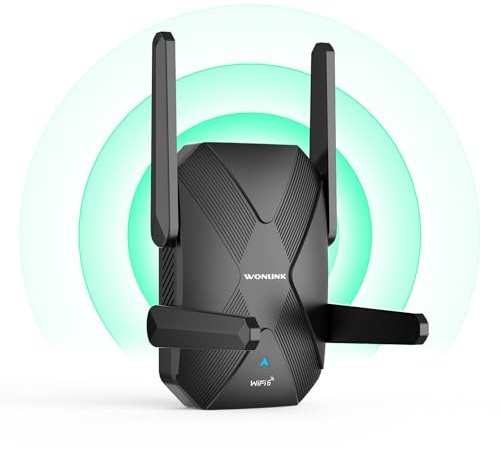 WONLINK WLAN Verstärker WLAN Repeater WiFi 6 1500Mbps, Dualband mit Steckdosenanschluss & Ethernet-Port, 4 Antennen, MU-MIMO, WPS, Repeater/AP/Router Modus, Einfache Einrichtung, Innenbereich, EU Plug