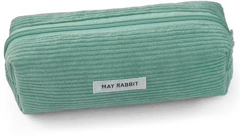 Teouuas Estuche de Tela de Pana para Lápices, Estuche Escolar de Gran Capacidad, Portátil Multifuncional Pencil Case con Cremallera, para Niñas Niños Adolescentes Escuela Oficina, Verde
