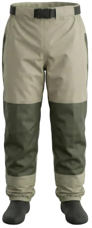 Pantaloncini da pesca traspiranti Kylebooker con stivali da pesca, pantaloni da pesca per uomo, impermeabili, con tricot KB003, S