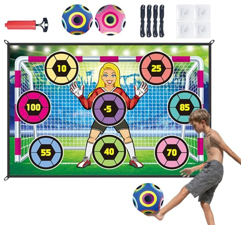 Set da gioco per pallone da calcio – Mini set da pallone da calcio da 7,87 pollici, gioco per porta da interni ed esterni, giocattoli di lancio e per bambini, 3 agli 8 anni per ragazze e ra