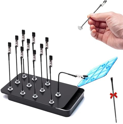 MagStand Pro Magnetic Helping Hands Soldering Tool - Adjustable Alligator Clip Holder, Making Easier to Paint Small Details, Strong Magnetic Base for Model Builders & Miniature Painters(1*Black)