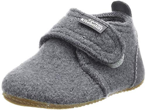 Living Kitzbuhel Unisex Baby Babyklett. mit Velourkappe Lauflernschuhe, Grau (610 grau), 21 EU
