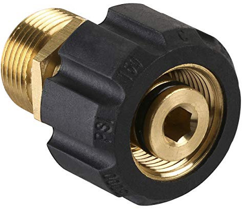 M MINGLE Adaptateur pour Nettoyeur Haute Pression, Filetage M22 15 mm Femelle vers Raccord M22 14 mm Mâle, 4500 PSI (310 bar)
