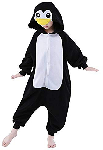 Pyjama Animaux Costume Déguisement Cosplay Enfant Fille Garçon Pingouin Noir