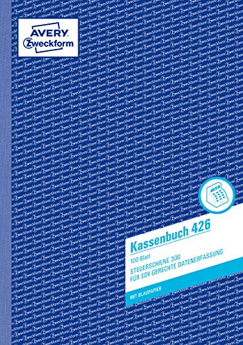 AVERY Zweckform 426 Kassenbuch (A4, nach Steuerschiene 300, von Rechtsexperten geprüft, für Deutschland zur ordnungsgemäßen, kostengünstigen Buchführung, 100 Blatt) 10er Pack