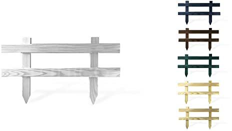 Floranica Liten trädgårdsstaket 1 st. 30 cm x 50 cm vit – Mini stickstaket, dekorativt staket, friesiskt staket, spjälstaket, för nedstickning, trädgårdsstaket, rabattstaket, impregnerat furuträ