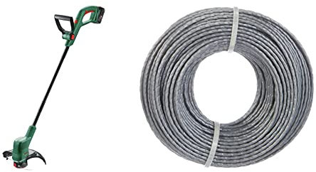 Bosch Home and Garden 06008C1A03 Bosch Rasentrimmer EasyGrassCut 18V-230 (1x Akku 2,0 Ah, Schnittkreisdurchmesser: 23 cm) & Bosch Trimmerfaden zum Auffüllen Aller Aktuellen Trimmerspulen F016800462