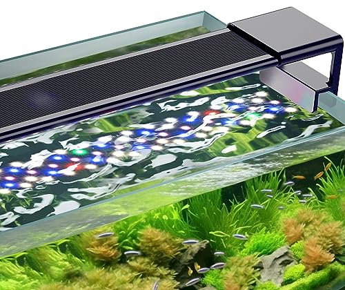 hygger Clip On Aquarium Beleuchtung, Vollspektrum Aquarium LED Beleuchtung,10W 24/7 Beleuchtungs Zyklus Aquarium Licht mit 10 Farben, Einstellbarer Timer,3 Modus für 18-30cm Süßwasser Aquarien