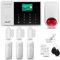 HUXGO® Kit allarme casa senza fili: 3x rilevatori di movimento, 3x sensori di allarme per finestre/porte | WiFi & GSM con radio sirena | Per Casa, Appartamento