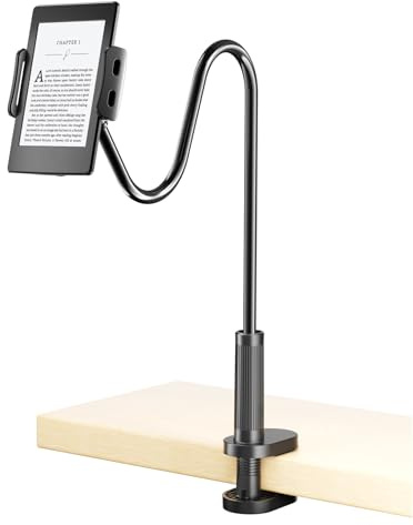 LenTok Tablet Holder Stand for Kindle Reading in Bed, Flexible Gooseneck Bedside Arm Mount for Phone and Tablet, Compatible with Kindle Paperwhite/Voyage/Oasis/Kids, Kobo, iPad Mini, Phone