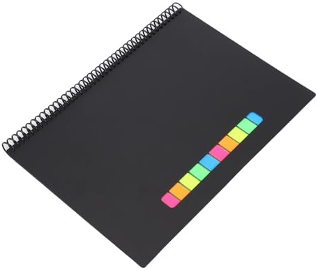 Jectse Återanvändbar Anteckningsbok, Raderbar Anteckningsblock med Appanslutning, 180x255mm, Spiralbunden Korthets Anteckningsbok, 5 Färgade Klibbiga Anteckningar, Penna Ingår,