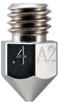 Micro Swiss MK8 Plated A2 Tool Steel Wear Resistant Nozzle (MakerBot, Craftbot, Creality CR10, Tevo Tornado) 4mm