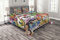 ABAKUHAUS urban Graffiti Tagesdecke Set, Blockbuster Schlagwörter, Set mit Kissenbezügen Waschbar, für Doppelbetten 220 x 220 cm, Mehrfarbig Blasse Taupe