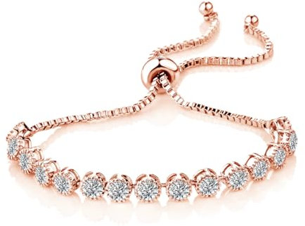 Philip Jones Rose Gold Plated Friendship Bracelet with Zircondia® Crystals