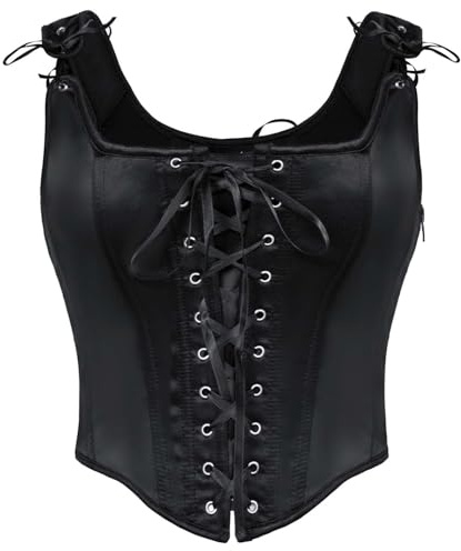 SCARLET DARKNESS Women's Victorian Corset Top Solid Color Vintage Elegant Overbust Lace-up Corsets