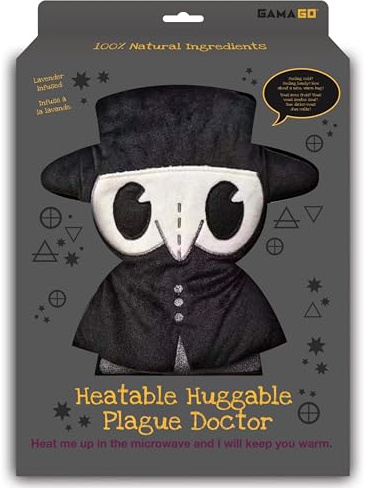 GAMAGO Heatable Huggable Plague Doctor - Microwave Heating Pad Plush, Freezable Stuffed Animal, Lavender Warm Cold Pack Gift for Kids and Adults
