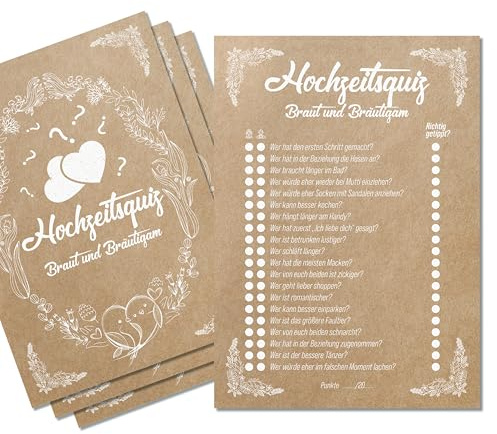 colortouch 50 kort bröllopsquiz, kraft-utseende bröllopsdekoration, bröllopsspel för gäster att lära känna sig, bröllopspresent till brud och brudgum, 20 roliga frågor om brudpar för leende samtal