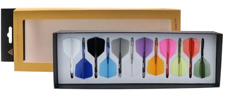CUESOUL Rost 77 Flèche et Aile de fléchette intégrée, Forme de Grande Aile, Collection de Couleurs, Paquet de 12 pièces