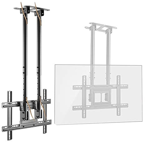 Support mural pour TV - Support plafond à mouvement complet pour téléviseurs plats et incurvés de 37 à 80 - Supporte jusqu'à 70 kg - Design double pôle