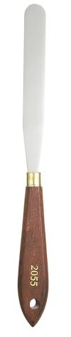 QUARKZMAN Coltello Da Pittura A Spatola 12 cm x 1.5 cm Lama A Goccia In Acciaio Inox Lunghezza Totale 23 cm Spatola Per Pittura Con Foro Manico In Legno Di Faggio, Rosso/Argento