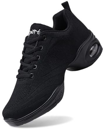 Chaussures de jazz pour femme - Chaussures de pom-pom girl - Chaussures de danse à lacets - Semelles divisées - Dance, yoga, fitness, gymnastique, entraînement - Chaussures à lacets respirantes
