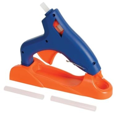 Toolland Kabelloses Heißklebepistole 25 W/230 VAC, schnelles Aufheizen, Temperatur 170~180 °C, abnehmbares Kabel, automatische Klebstoffversorgung, inklusive 3 Klebstoffpatronen, 1,4 m Kabel, ideal