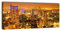 Leinwandbild Panorama Nr. 283 Goldene Nacht Bangkok 100x40cm, Keilrahmenbild, Bild auf Leinwand, Thailand Nacht Skyline